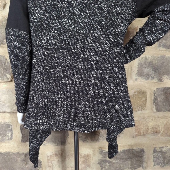 Bnci Waterfall Open Front Sweater Woman's Size Medium Black Gray Long Sleeve - Picture 8 of 13